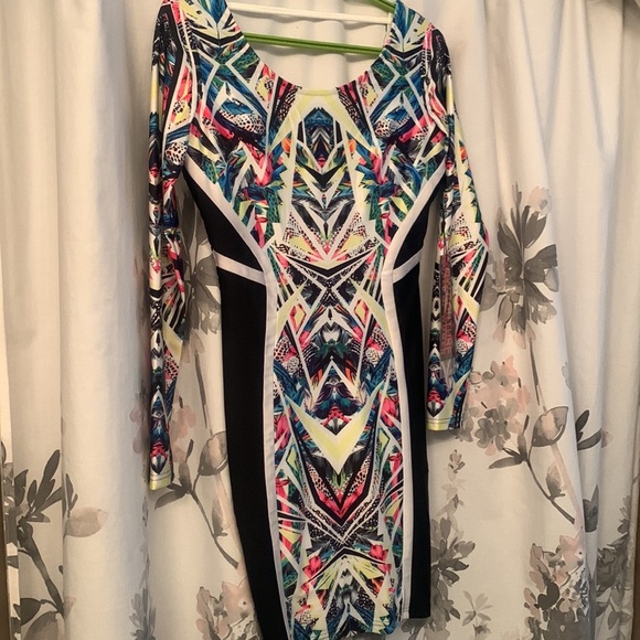 World of couture size M black/multi coloured body con dress form fitting - Picture 3 of 8